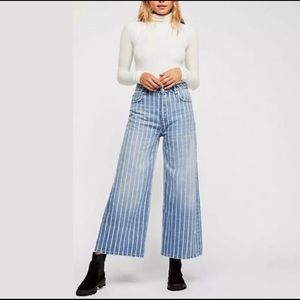 Free People Earn Your Stripes Wideleg Jeans